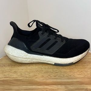 Adidas UltraBoost 21 Womens 7 Black White Running Shoes Sneaker Low Top FY0402
